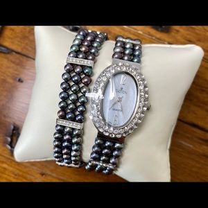 Croton Dark Pearl Watch And Bracelet Set